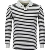 Baglan Erkek Spor Çizgili Mevsimlik Triko Polo Yaka Kazak BGL-ST03930 - Beyaz
