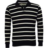 Baglan Erkek Spor Çizgili Mevsimlik Triko Polo Yaka Kazak BGL-ST03931 - Siyah