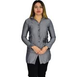 Baglan Kadın Gri Nakışlı Tunik AKR-1323