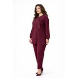 BAGLAN Kadın Simli Tunik Pantolon Takım bordo L BGL-ST05428