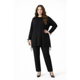 BAGLAN Kadın Taşlı Tunik Pantolon Takım Siyah XL BGL-ST05429