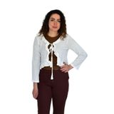 BAGLAN Kadın Yazlık Otantik File Bağcıklı Hırka EKRU M BGL-ST04247