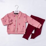 Baglan Kız Çocuk Hırka Tayt Takım BGL-ST03666 - 4 Yaş - Pembe