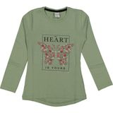 Baglan Kız Çocuk Mevsimlik Taşlı Kelebekli Sweatshirt BGL-ST03656 - Yeşil - 6 Yaş