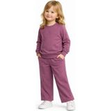 Baglan Kız Çocuk Taşlı Sweatshirt Pantolon Takım BGL-ST05273 - Mürdüm - 7 Yaş