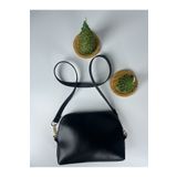 bag&more D model siyah düz baget omuz çantası el çantası