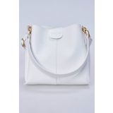 bag&more Kadın Beyaz Çanta,Fular saplı Çanta, Saplı Omuz Çantası, Çanta El Çanta