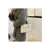 bag&more Kadın Beyaz Trend Kare Çanta,Basit Mini Crossbody Çanta,Minimalist Saplı Omuz Çantası Çanta El Çanta