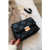 bag&more Kadın Siyah Kapitone Desenli Zincir Askılı Omuz Çantası Kapitone