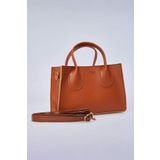 bag&more Kadın Taba Trend Kare Çanta,Basit Mini Crossbody Çanta,Minimalist Saplı Omuz Çantası Çanta El Çanta