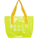 Bagmori Açık Yeşil Beach Bag Baskılı Şeffaf Plaj Çantası - En:43 Cm Boy:34 Cm Genislik:12 Cm