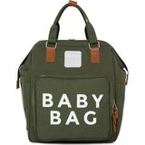 Bagmori Baby Bag Baskılı Haki Cepli Anne Bebek Bakım Sırt Çantası