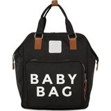 Bagmori Baby Bag Baskılı Siyah Cepli Anne Bebek Bakım Sırt Çantası