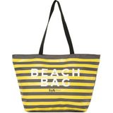 Bagmori Çizgili Beach Bag Baskılı Plaj Çantası Gri