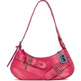 Bagmori Fuşya Kemer Aksesuarlı Askı Detaylı Baget Çanta - En:28 Cm Boy:11 Cm Genislik:8 Cm