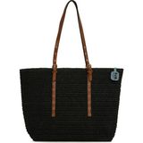 Bagmori Kadın Siyah Kemer Detaylı Tote Hasır Çanta Günlük Kullanım İçin Ergonomik Tasarım - En:46 Cm Boy:31 Cm Genislik:11 Cm