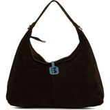Bagmori Kahverengi Hakiki Süet Deri Mini Salaş Omuz Çantası - En:36 Cm Boy:23 Cm Genislik:12 Cm