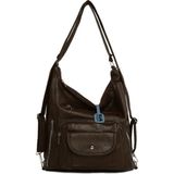 Bagmori Kahverengi Yumuşak Dokulu Büyük Tek Cep Kapaklı Askılı ve Sırt Salaş Çanta - En:33 Cm Boy:33 Cm Genislik:12 Cm