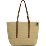 Bagmori Krem Kemer Detaylı Tote Hasır Çanta - En:46 Cm Boy:31 Cm Genislik:11 Cm