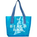 Bagmori Mavi Beach Bag Baskılı Şeffaf Plaj Çantası - En:43 Cm Boy:34 Cm Genislik:12 Cm