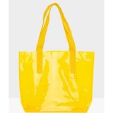 Bagmori Sarı Beach Bag Baskılı Şeffaf Plaj Çantası - En:43 Cm Boy:34 Cm Genislik:12 Cm