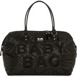 Bagmori Siyah Baby Bag Nakışlı Puf Şişme Anne Bebek Bakım Çantası