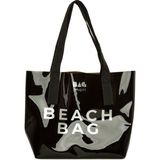 Bagmori Siyah Beach Bag Baskılı Şeffaf Plaj Çantası - En:43 Cm Boy:34 Cm Genislik:12 Cm