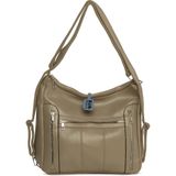 Bagmori Vizon Dik Fermuarlı Çok Gözlü Salaş Askılı ve Sırt Çantası - En:33 Cm Boy:28 Cm Genislik:10 Cm