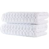 Bagno Milano 2'li Banyo Havlusu - %100 Pamuk - Italyan Tasarımı - Büyük Ebatlar - 69 x 142 cm - Beyaz