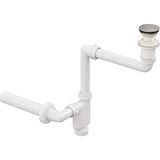 Bagno Smart Pop-Up Sifon, Taşma Deliksiz Krom +Comfort Yer Kazandıran Lavabo Sifonu -2 Parça Set