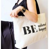 Bagorama Natural Kadın Keten Shopping Çıtçıtlı Omuz Çantası - Krem