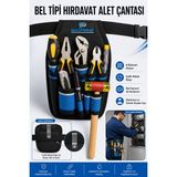 Bagprime Hırdavat Çantası Bel Çantası,alet Takım Çantası Kemer Klipsli Plastik Korumalı 8 Bölmeli