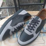 Bags Shoes 15021 Siyah Gri Deri Erkek Günlük Casual Ayakkabı