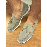 Bags Shoes 441260 Vizon Northam Erkek Hakiki Süet Deri Püsküllü Loafer Ayakkabı