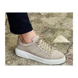 Bags Shoes Bagsshoes 2501 Footcap 38/47 Erkek Hakiki Deri Yüksek Taban Premium Sneaker Ayakkabı - Bej-Süet