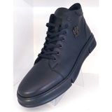 Bags Shoes Bagsshoes Htc2023K-002 Erkek Hakiki Deri Logolu Spor Bot - Siyah