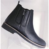 Bags Shoes Bagsshoes Htc2023K-011 Erkek Hakiki Deri Termo Taban Fermuar Garnili Chelsea Bot - Siyah