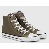 Bags Shoes Bulldozer 211902 Unisex Uzun Konçlu Keten Sneaker Spor Ayakkabı - Haki
