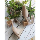 Bags Shoes Bulldozer 221708 Kadın Hakiki Deri Topuklu Yazlık Ayakkabı - Bej