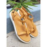 Bags Shoes Bulldozer 221747 Sarı Kadın Deri Parmak Arası Sandalet
