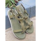 Bags Shoes Bulldozer 221747 Yeşil Kadın Deri Parmak Arası Sandalet