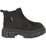 Bags Shoes Bulldozer 230504 Kadın Hakiki Deri Traktör Taban Chelsea Bot - Siyah Nubuk