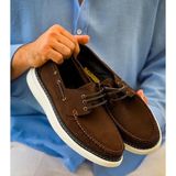 Bags Shoes Bulldozer 231066/261001 Hakiki Nubuk Deri Erkek Yüksek Comfort Tabanlı Navigator Marine Casual Ayakkabı - Kahverengi Nubuk - Kahverengi Deri