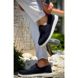 Bags Shoes Bulldozer 231066/261001 Hakiki Nubuk Deri Erkek Yüksek Comfort Tabanlı Navigator Marine Casual Ayakkabı - Lacivert Nubuk - Lacivert Deri