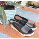 Bags Shoes Bulldozer 231528 Kadın Hakiki Deri Fuspetli Anatomik Comfort Taban Sandalet - Siyah