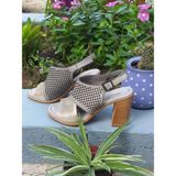 Bags Shoes Bulldozer 231813 Kadın Hakiki Deri Platin Renkli Topuklu Ayakkabı - Gri
