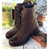 Bags Shoes Bulldozer 240635 Kadın Hakiki Deri Postal Bot - Kahve