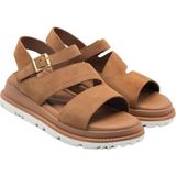 Bags Shoes Bulldozer 251737 Kadın Hakiki Süet Deri Eva Taban Anatomik Comfort Taban Sandalet - Taba - Süet