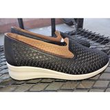Bags Shoes Floor Marine 24Y-072-0071 Kadın Hakiki Deri Günlük Comfort Dolgu Taban Feta Ayakkabı - Siyah