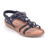 Bags Shoes Guja 24Y160-4 Kız Çocuk Taşlı Comfort Taban Sandalet - Siyah